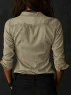 Lapel Single-breasted Retro Long Sleeve Distressed Shirts