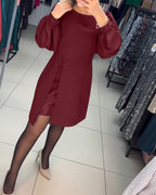 Catalina Chic Dress Stylish Lantern Sleeves Silhouette Collection