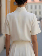 Stand Collar Short Sleeve Jacket Grace Shirts