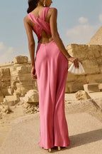 Sleeveless Back Criss Cross Maxi Dress
