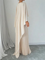Cloak Batwing Sleeves Crimp Temperament Grace Maxi Dresses