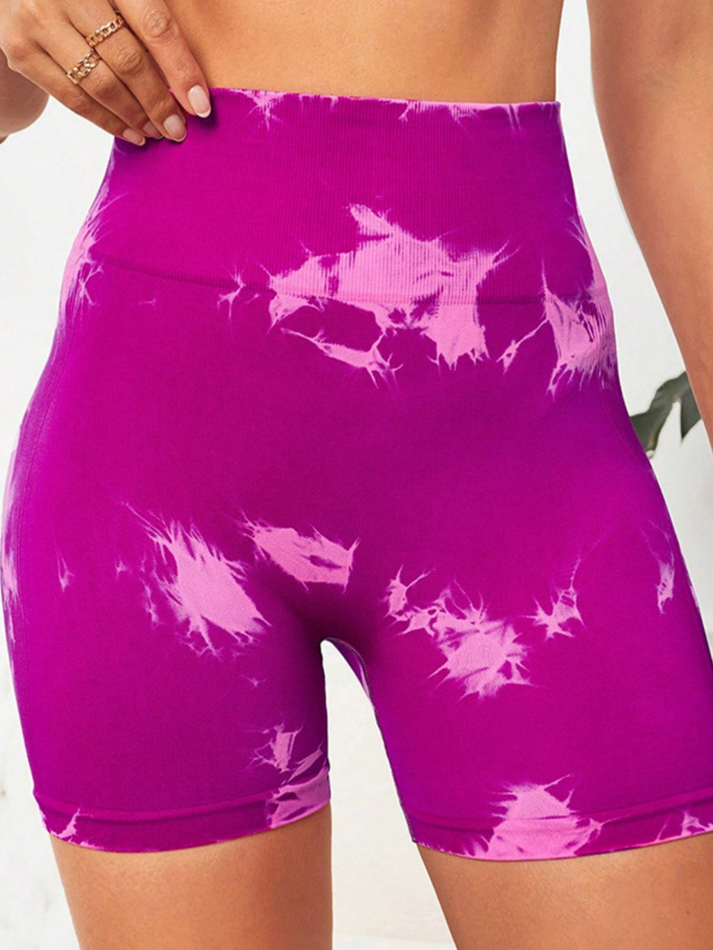 Seamless Tie-dye High-waisted, Tummy-flattening, And Butt-lifting Yoga Shorts