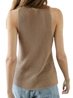 Cross-neck Sleeveless Knitted Vest