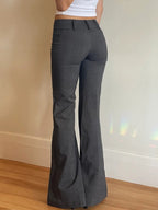 Y2K Pleated Low-rise Slightly Flared Hips Pants