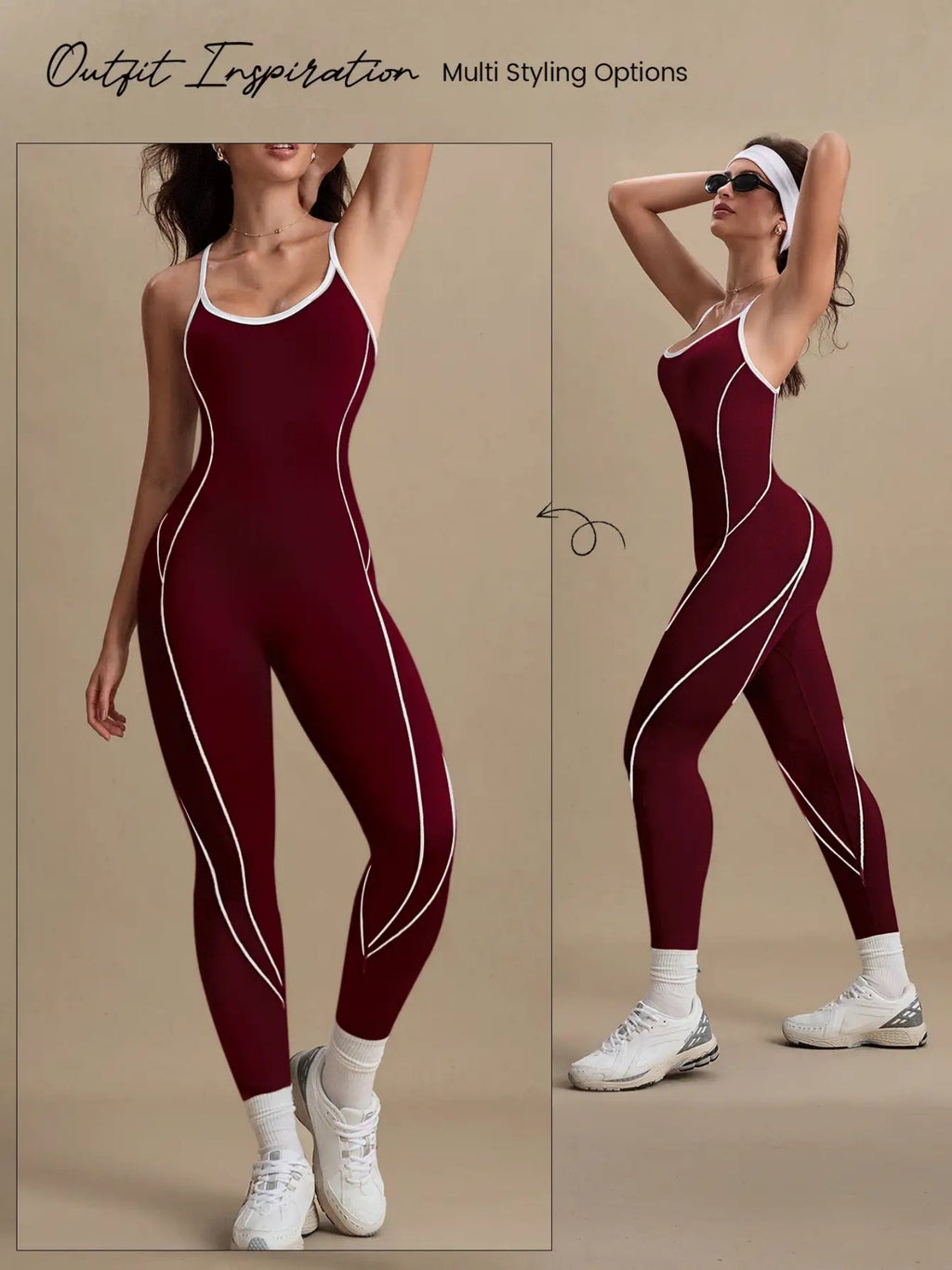 Cross Shoulder Straps Color-blocked Fitness Exercise Bodysuits
