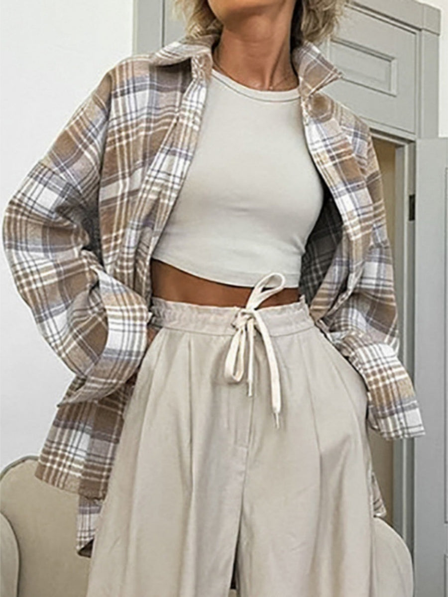 Plaid Oversize Coat Shirts