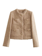 The Colette — Cropped Tweed Blazer