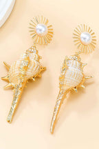 Shell Pearl Floral Earrings