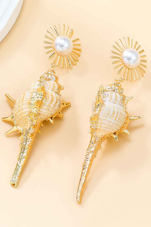 Shell Pearl Floral Earrings