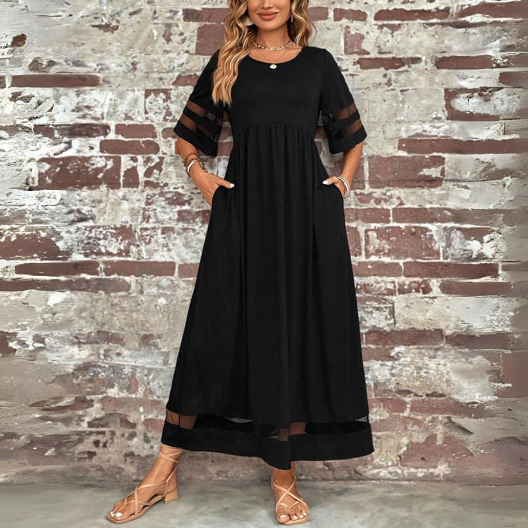 Aria Premium Dress with Transparent Sleeves Chic Silhouette Collection