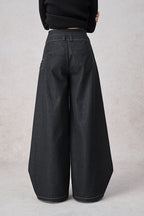 Swinging Symphony Fake Two-Piece Wide-Leg Jeans