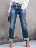Washed Straight Jeans