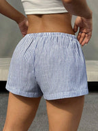 Stripes Elastic Strap Shorts