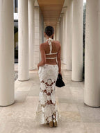 Halter Neck Long Dress With Exposed Hips