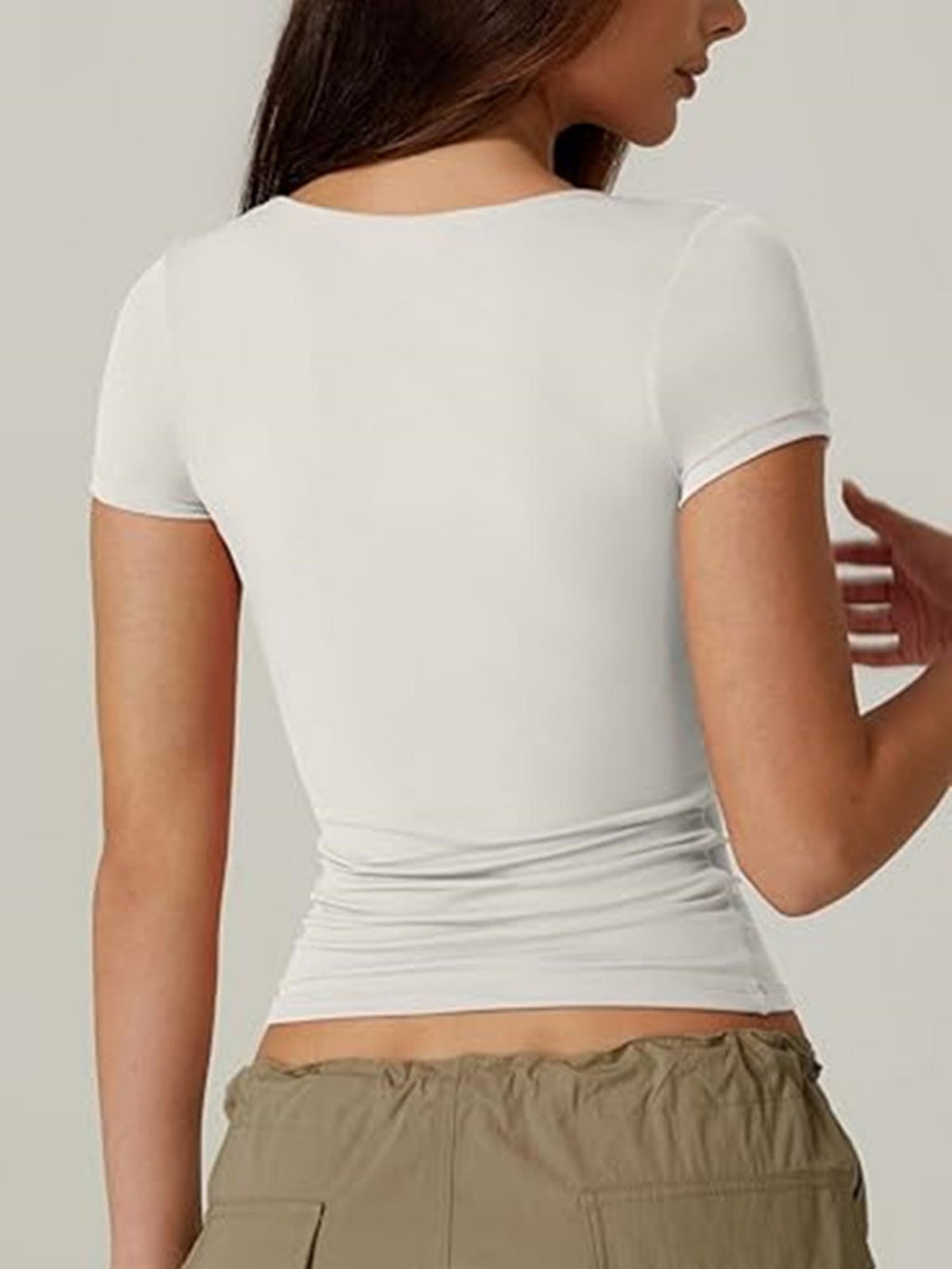 V-neck Knot Slimming And Waist-cinching Short-sleeved T-shirt