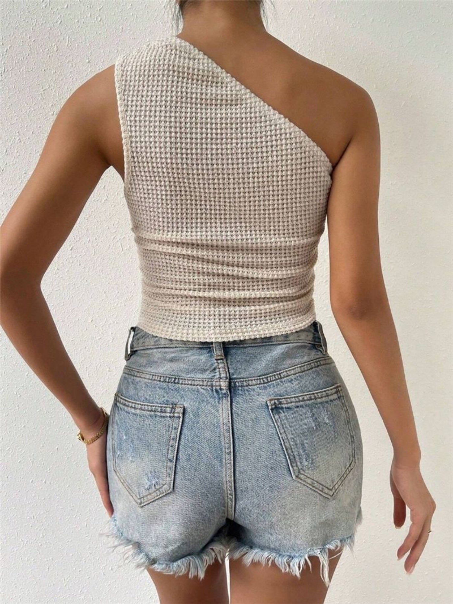 Sloping Shoulders Irregular Hem Tank Tops&Camis