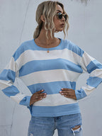 Round Neck Long Sleeve Knitted Sweater