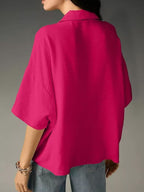 Short-sleeved Collared Casual Loose T-shirt