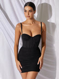 Fish Bones Backless Hip-hugging Parties Mini&Short Dresses