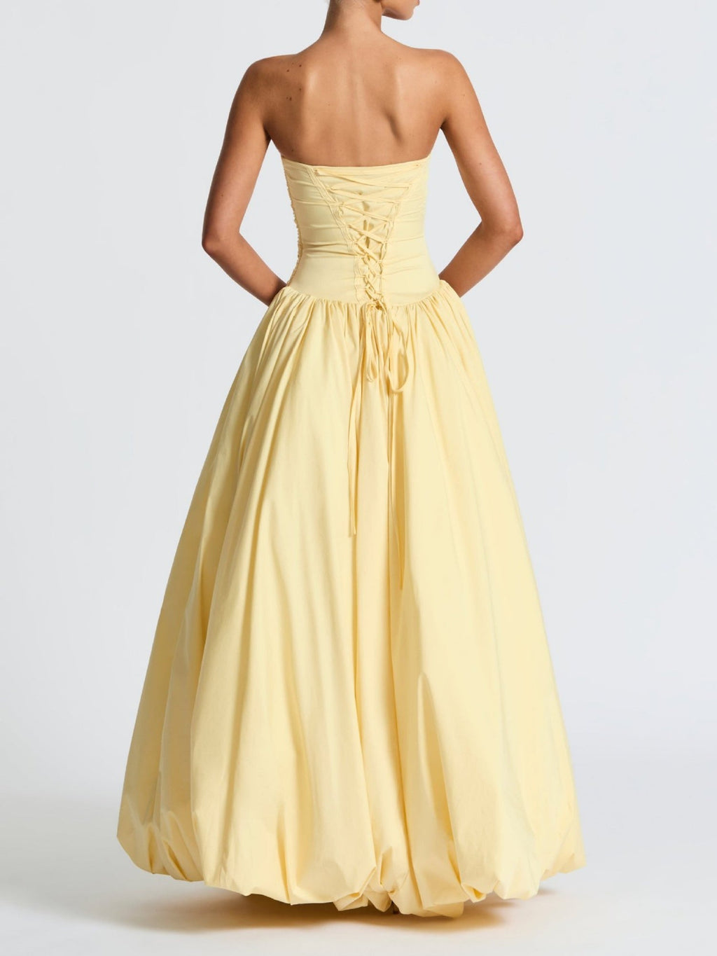 Pleated Slit Strapless Straps Maxi Dresses