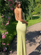 Floral Spaghetti Strap Backless Maxi Dresses