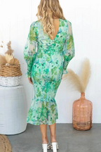 Jacinta Premium Floral Print Midi Dress Statement Occasion Edit