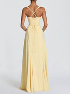 Backless Strappy Neckband Large Skirt Maxi Dresses