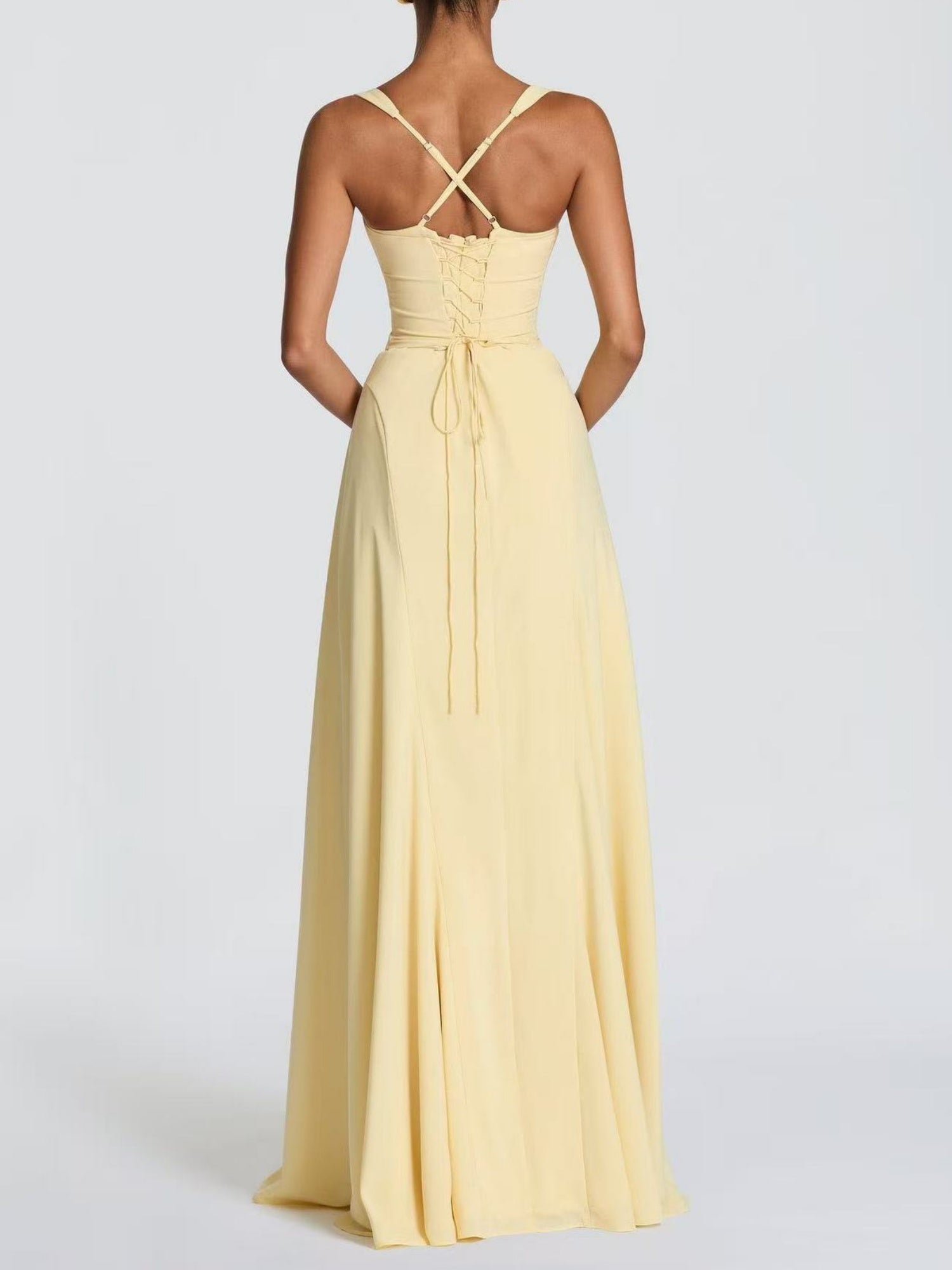 Backless Strappy Neckband Large Skirt Maxi Dresses