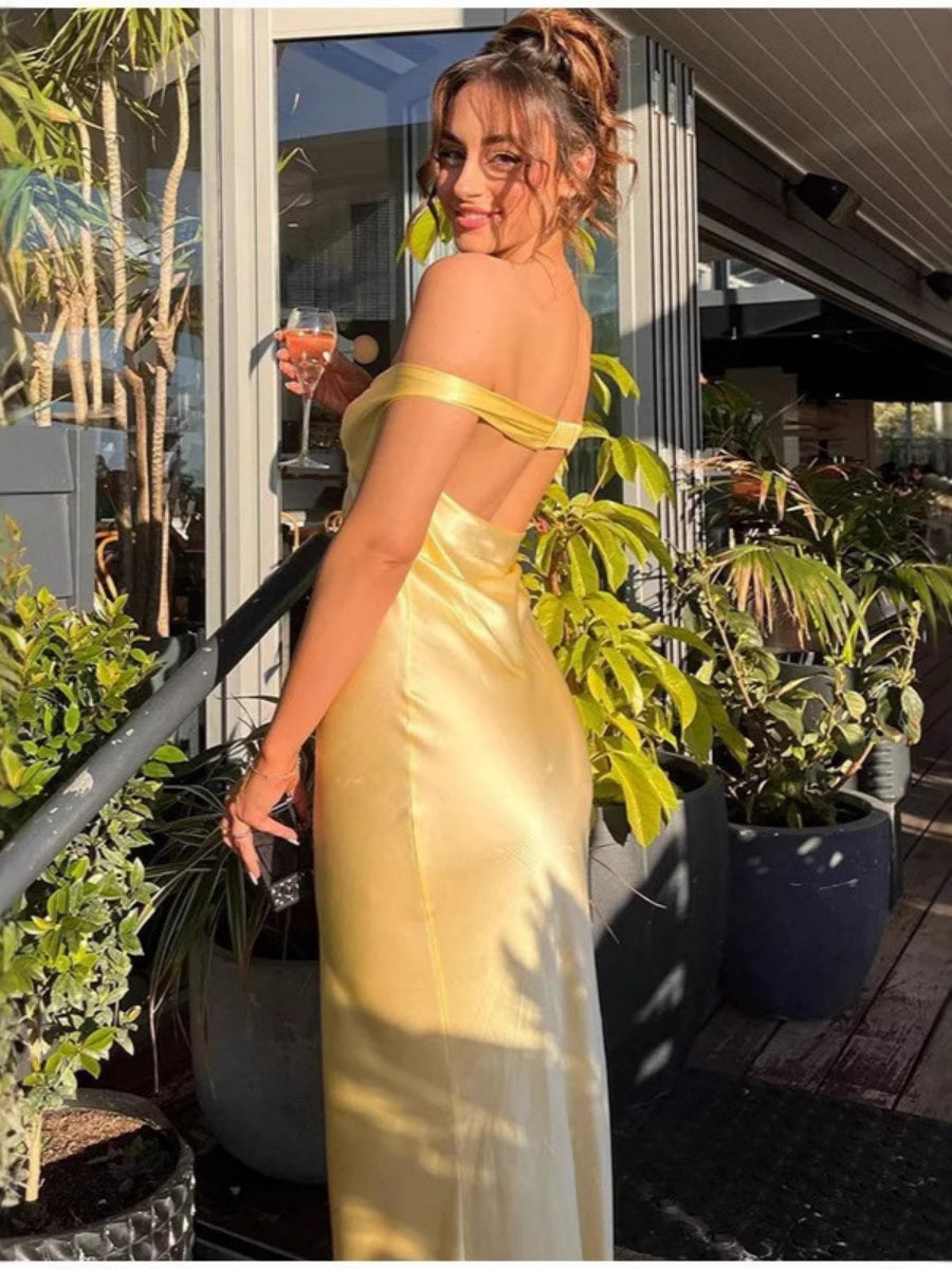 Off-the-shoulder Strapless Backless Long Dress