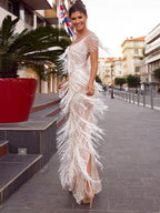 V-neck Sleeveless Formal Dress Slim-fit Maxi Dresses