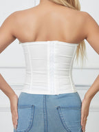 Tie Cuff Fishbone Chest Wrap Slim Waist And Sexy Tank Tops&Camis