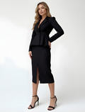 | Women’s Peplum Blazer Skirt Set