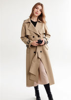 Belt Buttons Long Trench Coats