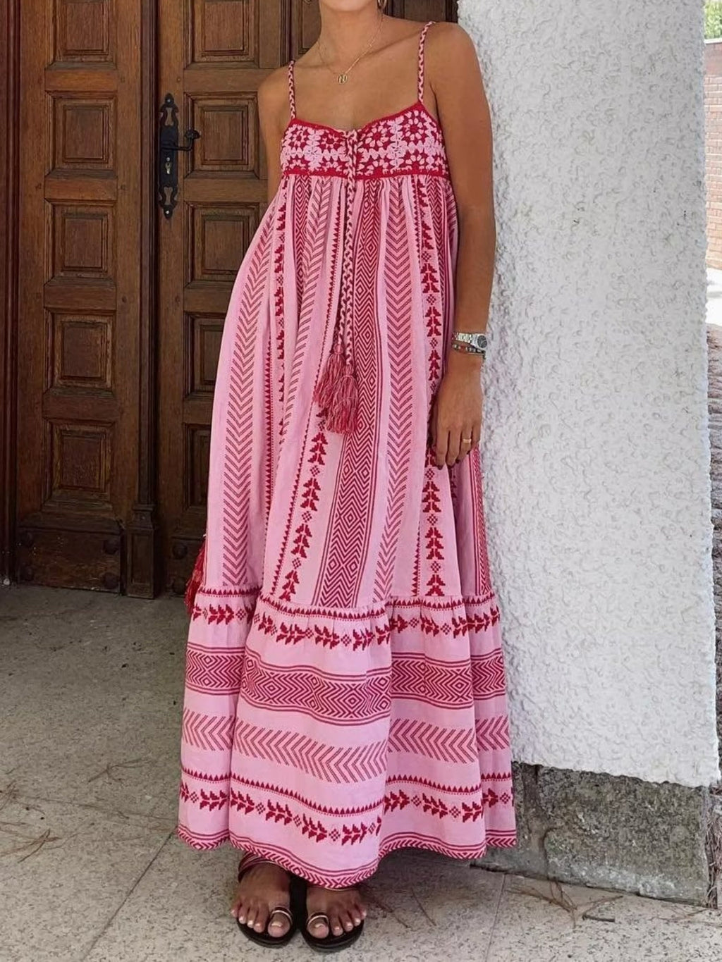 Applique Crochet Splicing Camisoles Maxi Dresses