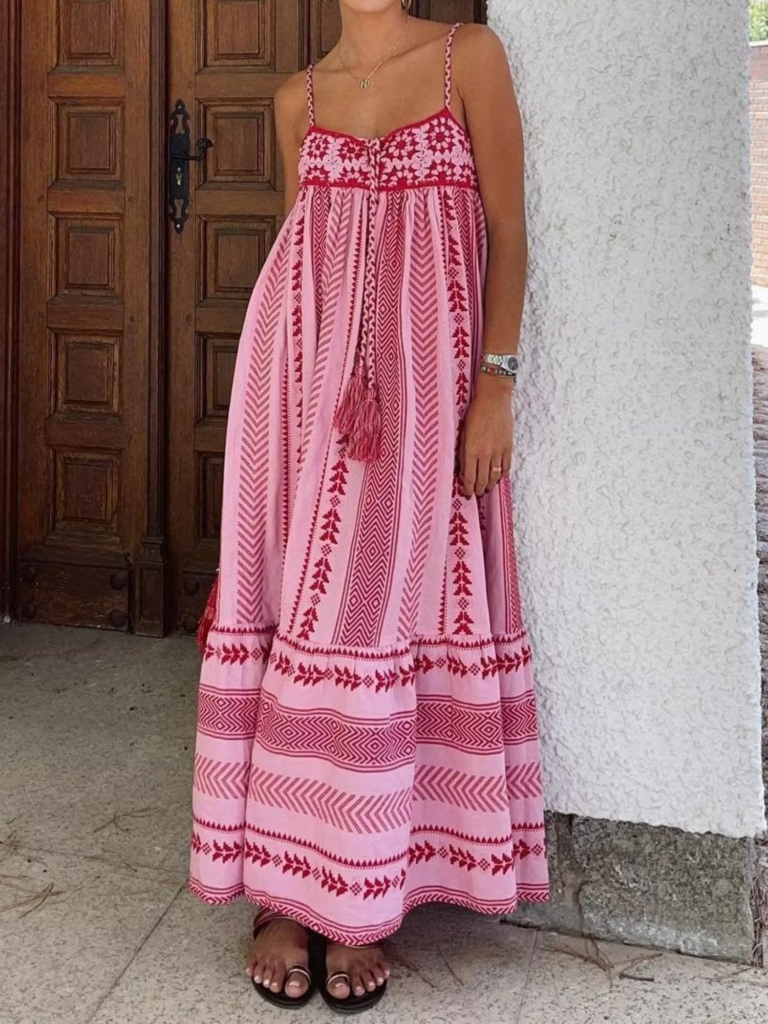 Applique Crochet Splicing Camisoles Maxi Dresses