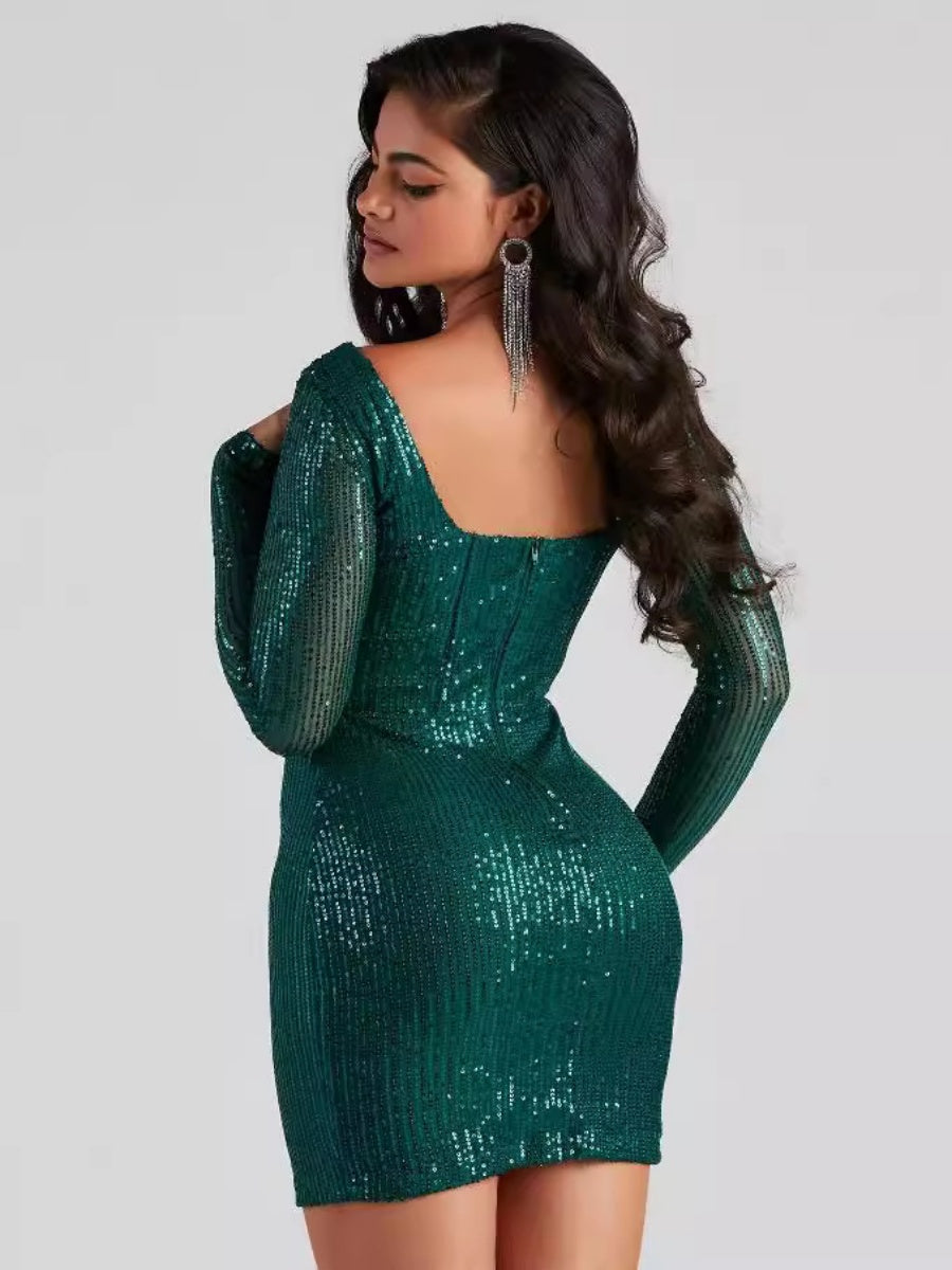 Sequins Tight Fit Parties Banquet Formal Dress Mini&Short Dresses