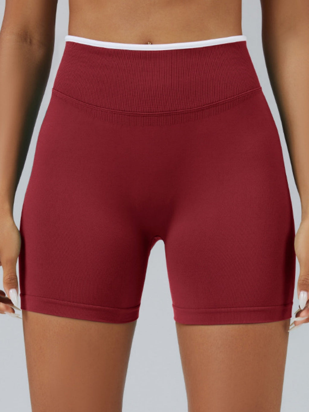Color Matching Seamless High-waisted Hip Lift Exercise Yoga Shorts