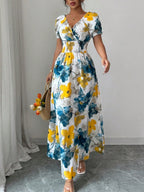 V-neck Floral Grace Maxi Dresses
