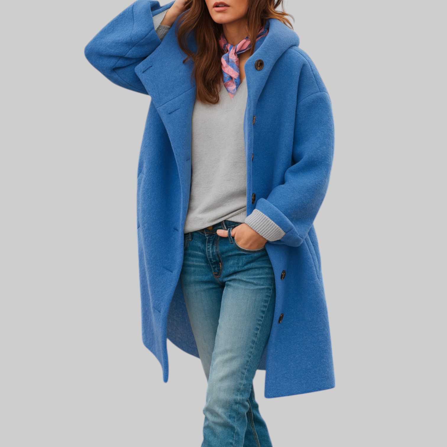 | Cozy mid-length coat