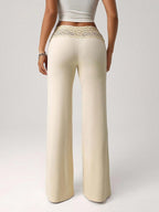 Lace-trimmed Casual Sexy Yoga Flared Pants
