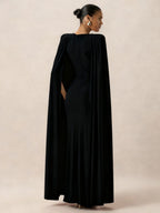 Cloak Style Longline Temperament Crew Neck Grace Maxi Dresses