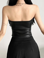 PU Leather Tube Top