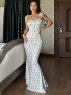 Floral Print Spaghetti Strap Maxi Dress
