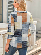 Half Sleeve V Neck Blouse