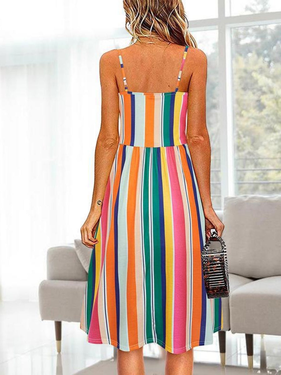 V-neck Sleeveless Midi Dress