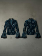 Bohemian Tie-dye Print Long-sleeved Velvet Shirt