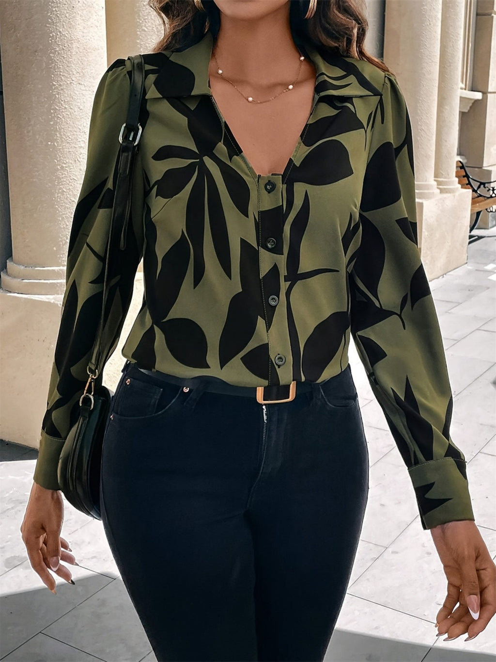 Printed Long Sleeves Blouse