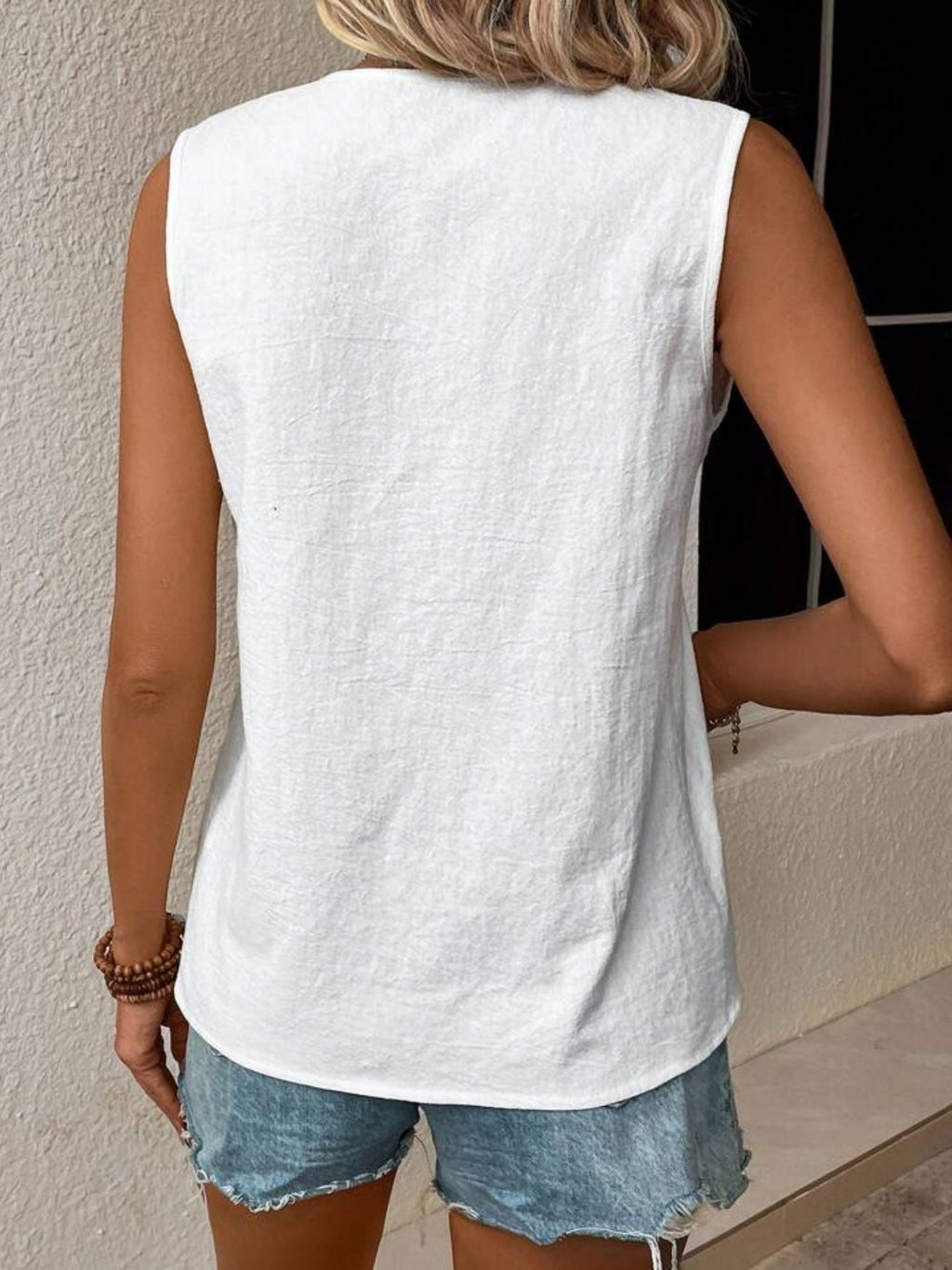 Lace Patchwork V-neck Tank Tops