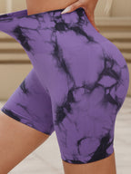 Seamless Tie-dye High-waisted, Tummy-flattening, And Butt-lifting Yoga Shorts