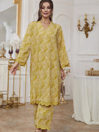 Printed Long Gown Wide-leg Pants Set 2-piece Sets